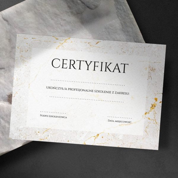 Wzór certyfikatu ukończenia kursu do druku
