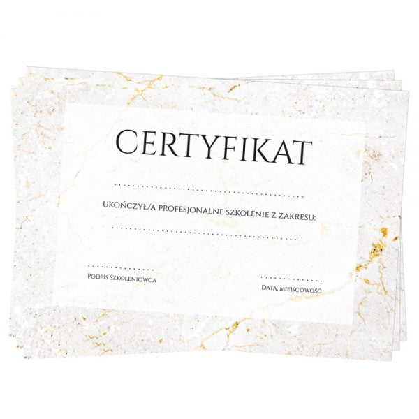 Gotowe certyfikaty do wydruku, plik PDF do pobrania