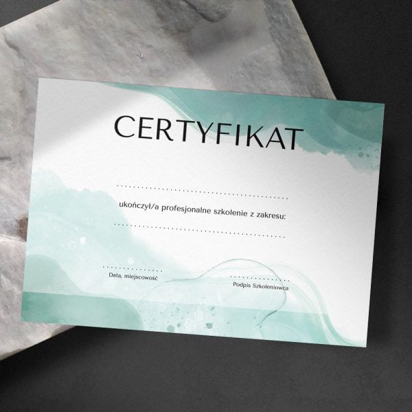 Certyfikat do druku PDF elegancki