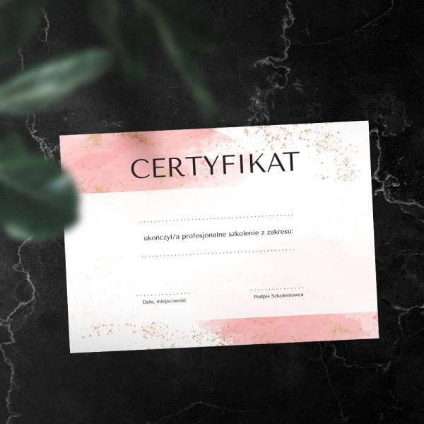 Certyfikat do druku PDF elegancki